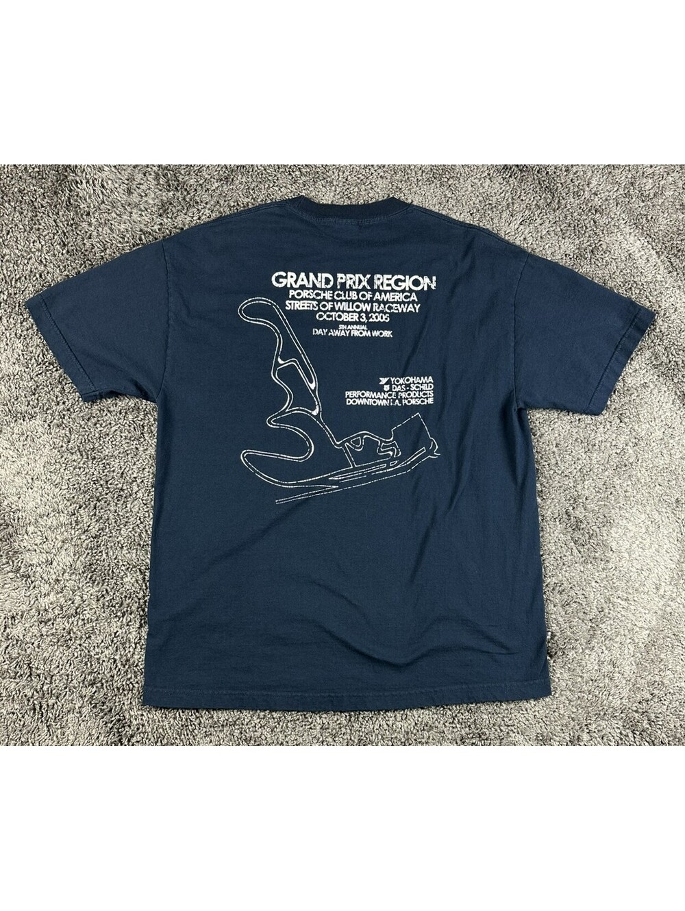 Vintage 2005 Porsche Club of America T-Shirt Mens XL Navy Streets of Willow AAA
